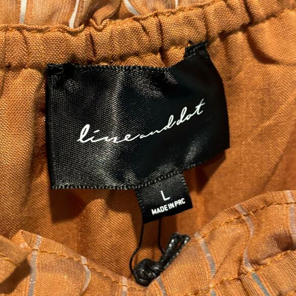 Line & Dot NWT Brown Striped Tiered Tank Top - size Large - Picture 7 of 7